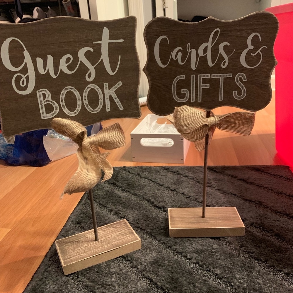 Wooden rustic wedding signs